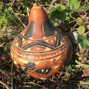 🦙 Costa Rican Folk Art Alpaca Gourd